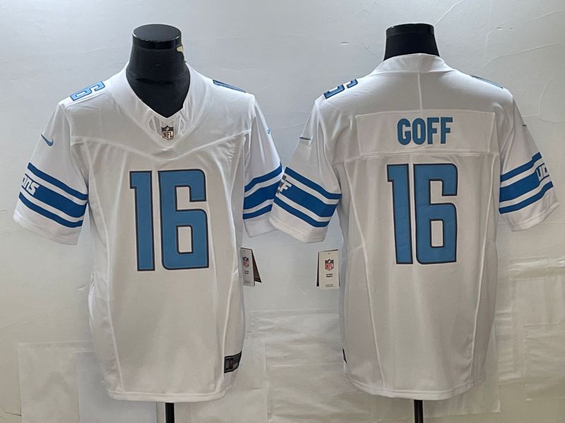 Men Detroit Lions 16 Jared Goff White 2023 Nike Vapor F.U.S.E. Limited NFL Jersey